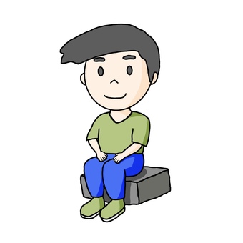 座る男性 男性,人物,座る,待つ,挿絵のイラスト素材