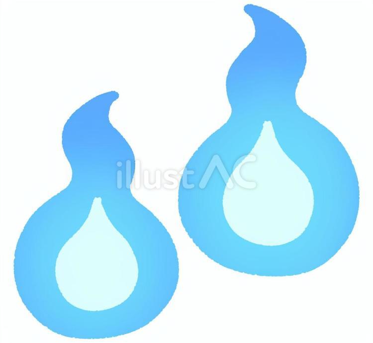 火の玉（光る青） 火の玉,霊魂,怪談のイラスト素材