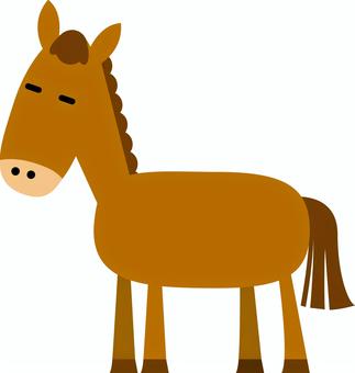 無表情の馬 馬,午,午年,干支,2026年,令和8年,無表情,年賀状,素材,表情のイラスト素材