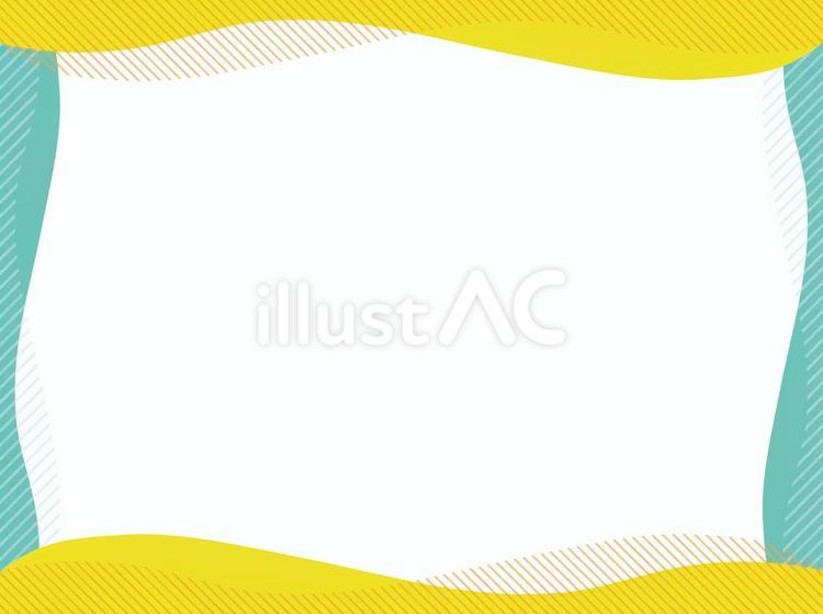 黄色系の枠 枠,メッセージカード,飾りのイラスト素材