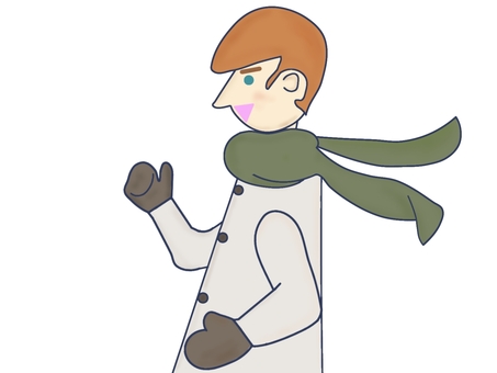 コート(グレー)の外国人男性 外国人,コート,冬服,防寒,ファッション,男性,秋,冬,防寒着,おしゃれのイラスト素材