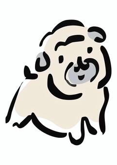 かわいいパグのイラスト パグ,犬,わんこ,ペット,動物,かわいい,ふわふわ,シンプル,手描き風,キャラクターのイラスト素材