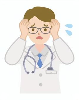 困っている医者_上半身1 困っている医者_上半身1 男,男性,医者,聴診器,人物,もやもや,悩む,イライラ,若い,長袖のイラスト素材