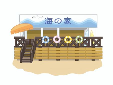 海の家 海の家,食事,かき氷,海,砂浜,海水浴,涼む,夏のイラスト素材