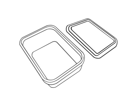 食べ物を保存する為のタッパー タッパー,入れ物,保存,容器,空箱,保存容器,手描き,雑貨,台所用品,シンプルのイラスト素材