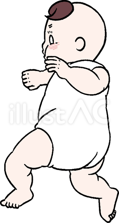 寝返りをするふくよかな赤ちゃん 赤ちゃん,ベビー,乳幼児のイラスト素材