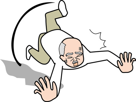 転ぶ年配男性 転ぶ,つまづく,転倒,危険,ケガ,注意,人物,ハゲ,年配,男性のイラスト素材