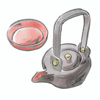 お屠蘇のイラスト お屠蘇,筆,筆ペン,墨,手書き,水彩,日本,日本酒,正月,お正月のイラスト素材