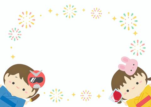 秋祭りの花火と子どもの背景イラスト 秋祭りの花火と子どもの背景イラスト 秋祭り,秋,祭り,背景,秋祭,花火,手描き,祭,秋まつり,10月のイラスト素材