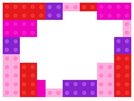 ピンクのかわいいブロック背景フレーム フレーム,ブロック,背景,おもちゃ,ピンクのイラスト素材