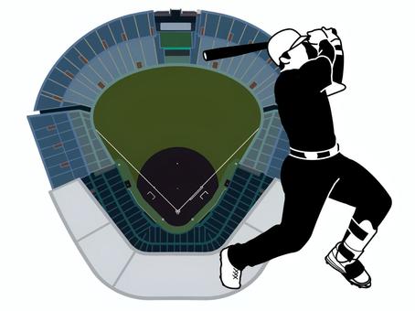 ベースボール ベースボール ベースボール,野球,スポーツ,球技,野球場,球場,グランド,スタンド,観客席,プロ野球のイラスト素材