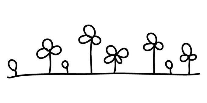 ゆるいクローバー クローバー,ゆるい,手描き,フリーハンド,三つ葉,四つ葉,草,植物,雑草,あしらいのイラスト素材