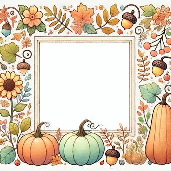 Watercolor style autumn frame, JPG and PNG Watercolor style autumn frame, autumn, retro, watercolor, JPG and PNG