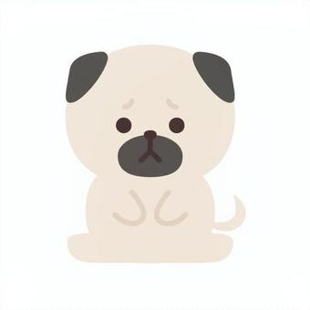 パグのイラスト素材 パグ,犬,シンプル,かわいい,動物,ペット,犬種,愛犬,ペットショップ,品種のイラスト素材