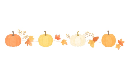 ナチュラルハロウィンのライン素材１ ハロウィン,かぼちゃ,ライン,ライン素材,区切り線,罫線,飾り線,枠,フレーム,ナチュラルのイラスト素材