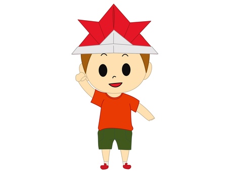男の子 折り紙兜 赤色, JPG and PNG 男の子 折り紙兜 赤色, mai, un enfant, un garçon, JPG and PNG