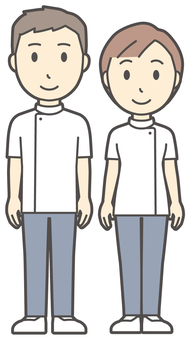  理学療法士の男女-032-全身 正面,理学療法士,男女,医療,病院,クリニック,整体師,柔道整復師,鍼灸師,人物のイラスト素材