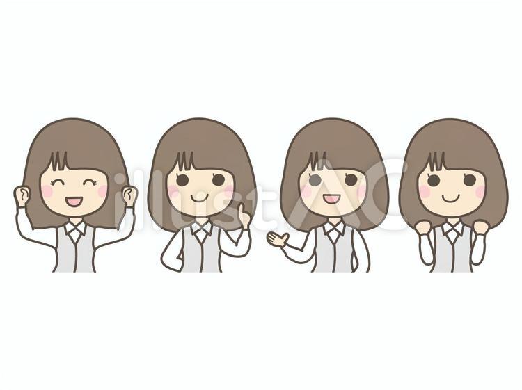 受付窓口の女性スタッフ_上半身 受付,女性,制服のイラスト素材