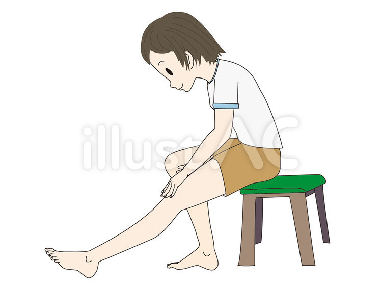 体操・ストレッチ（膝を伸ばす） 体操,ストレッチ,運動のイラスト素材