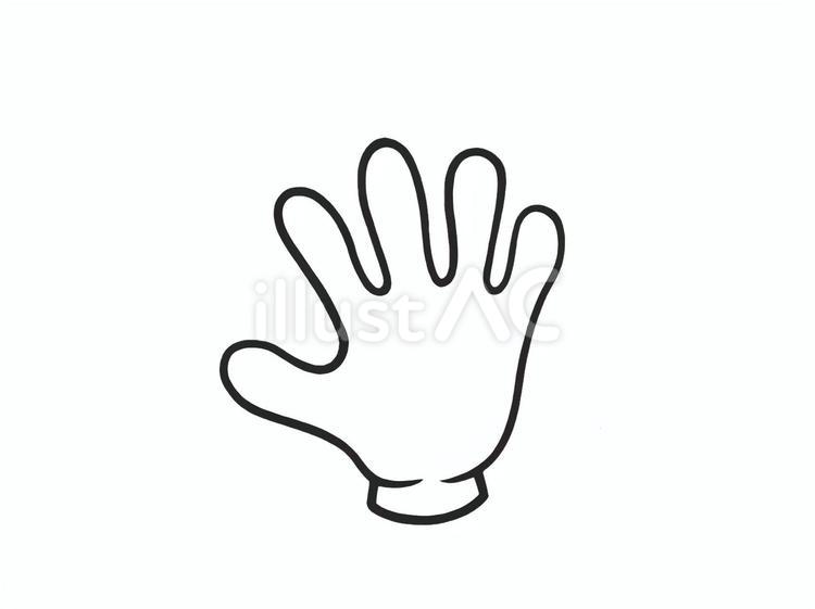 五本の指を開いた手(パー)のアイコン 手,マーク,印のイラスト素材