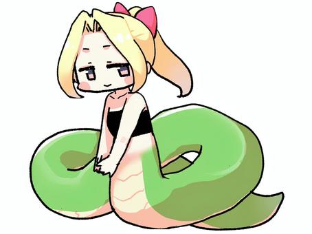 ラミアの女の子 ラミア,ナーガ,蛇女,蛇,モンスター,モンスター娘,ファンタジー,trpg,女の子,キャラクターのイラスト素材