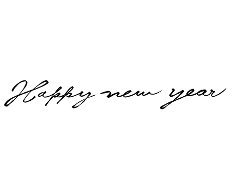 happynewyear墨文字2 正月,文字,筆文字,墨文字,謹賀新年,あけましておめでとう,めでたい,タイポグラフィ,シンプル,スタイリッシュのイラスト素材