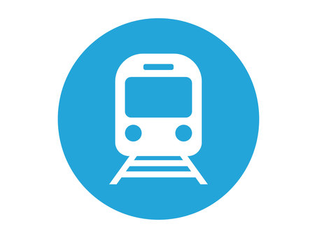 丸入り電車イラスト（水色） 電車,アイコン,駅,鉄道,線路,乗り物,公共交通機関,私鉄,地下鉄,施設のイラスト素材