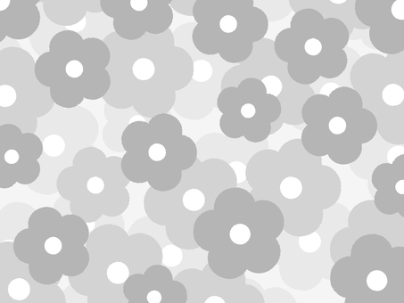 たくさんのお花にうもれる壁紙（グレー）