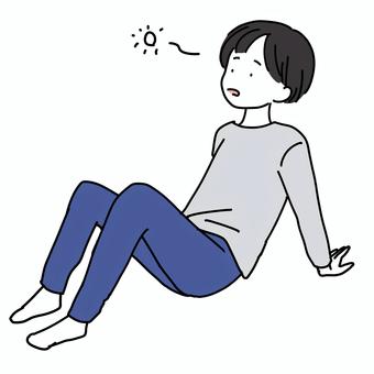 Illustration, male, people, sitting figure, 