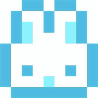 ドット絵のうさぎ うさぎ,アイコン,天使界隈,水色界隈,水色,白,サブカル,ファンシー,ゆめかわいい,かわいいのイラスト素材