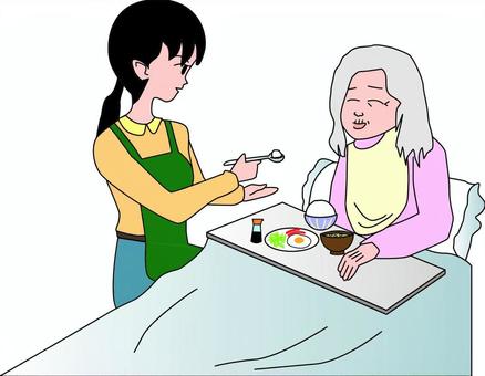 Illustration, pflege, krankenschwestern, alte frau, 