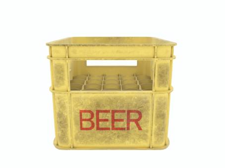 黄色の汚れたビールケース ビールケース,ケース,ビール箱,入れ物,3d,cg,黄色のイラスト素材