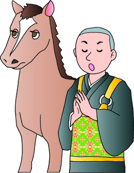 Illustration, proverb, the usual sentence, a buddha in a horse&#39;s ear, 