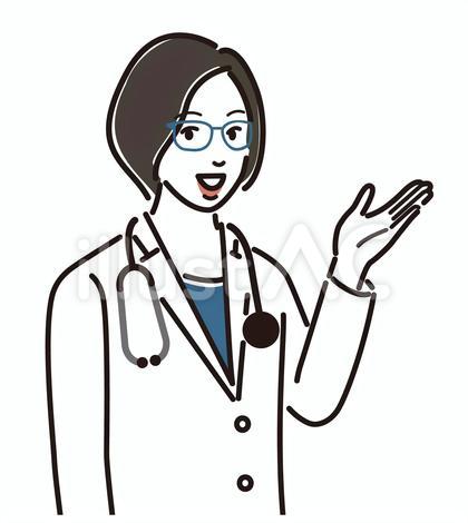 案内をする女性医師