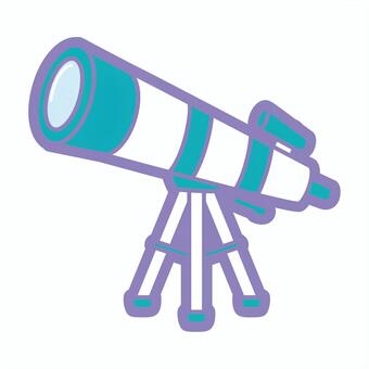 パステルカラーかわいいイラスト望遠鏡 望遠鏡,天体望遠鏡,シンプル,アイコン,素材,部活,学校,天体観測,天文部,イラストのイラスト素材