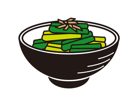 小鉢小皿の野菜料理風お通しアイコン線画 小鉢,お通し,料理,小皿,野菜,ほうれん草,おひたし,おかず,前菜,おつまみのイラスト素材