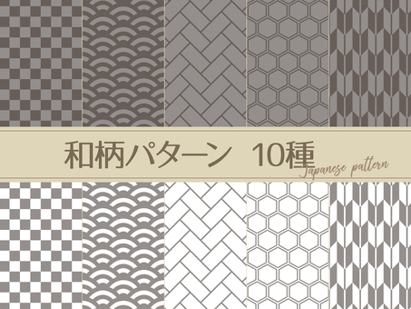 和柄パターン　グレー 伝統和柄,和柄,和風,パターン,テクスチャ,グレー,モノクロ,モノトーン,透過,シームレスのイラスト素材