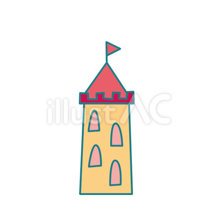 塔 タワー,カラフル,窓のイラスト素材
