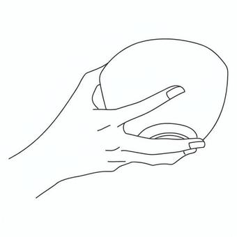 茶碗を持つ_2 手,指,茶碗,片手,手元,動作,日常,食器,丸い形,落ち着いた動きのイラスト素材