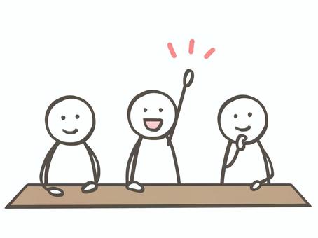 棒人間　授業を受ける人たち 棒人間,人,授業,講義,ミーティング,会議,解説,学ぶ,勉強,企画のイラスト素材