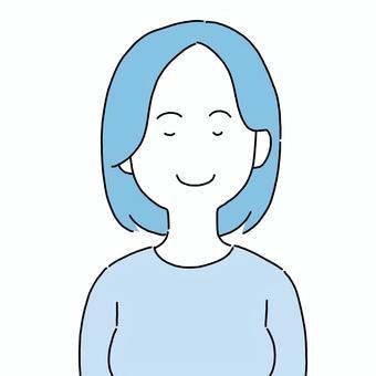 安心した表情・女性 安心,リラックス,表情,女性,顔のイラスト素材