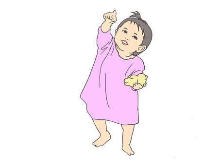小さな女の子 女の子,可愛い,子供,人,ピンク,シンプルのイラスト素材