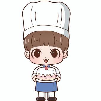 パティシエ ケーキ,料理,かわいい,パティシエ,コック,お菓子のイラスト素材