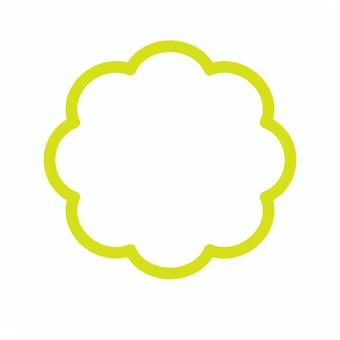 花フレーム_黄 フレーム,花,メモ,メッセージ,かわいい,シンプル,名札,かざりのイラスト素材