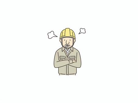 怒る男性現場作業員 現場作業員,怒り,勢い,叱責,主張,激怒,カラー,工事現場,建設業,建設のイラスト素材