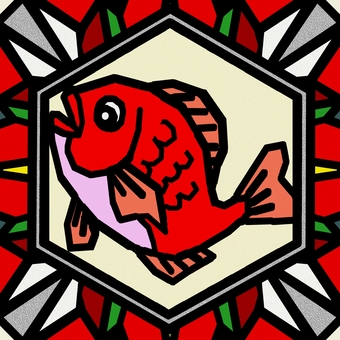 シームレスなモザイク　鯛　o 鯛,めで鯛,縁起物,魚,慶事,和風,伝統,正月,年賀状,寿のイラスト素材