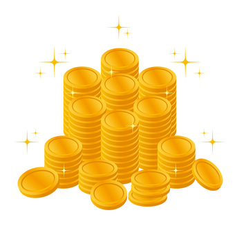 コイン コイン,メダル,タワー,ゲーム,ポイント,キャンペーン,硬貨,金貨,お金,キラキラのイラスト素材