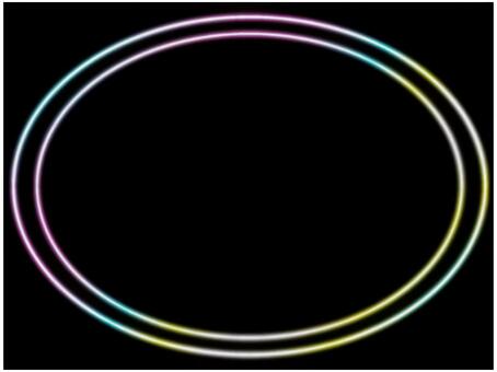 楕円形フレ−ム　ネオン　パステル　二重 楕円形,二重,フレ−ム,ポストカード,メッセージカード,飾り枠,あしらい,ネオン,グラデーション,パステルカラーのイラスト素材