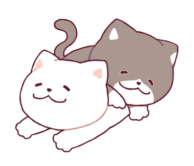 Cat, love cat, nyanko, pair, JPG and PNG