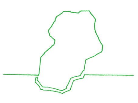 奈良の一筆書き 奈良,地図,一筆,線画,手描き,挿絵,ワンポイント,素材,商用可,無料のイラスト素材